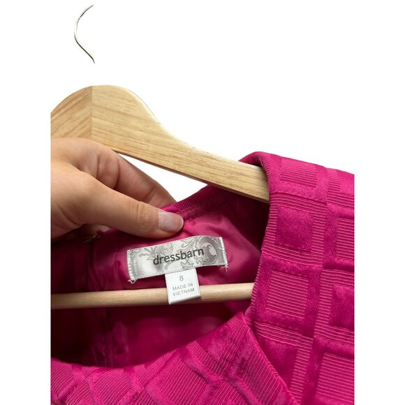 Pink Sleeveless Textured Dress With Button Detail By Dressbarn - Picture 4 of 7